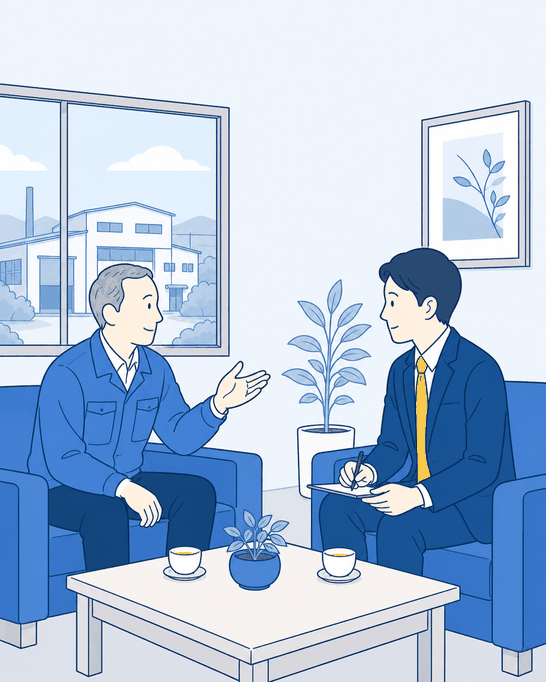 社長がビジョンと数字を語る様子
